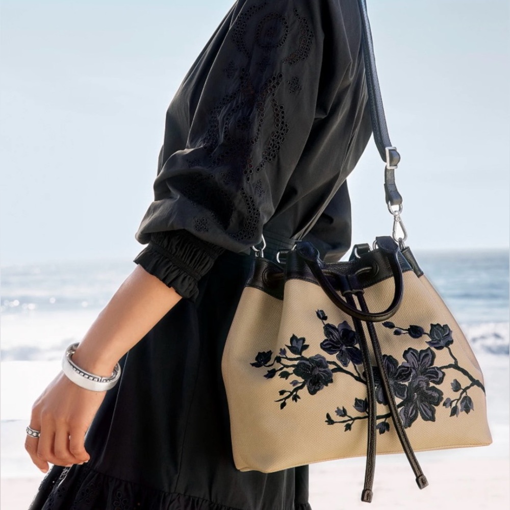 Brighton KYOTO IN BLOOM 
Elise Embroidered Drawstring Bag